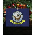 Designocracy 99998NVO USA Navy Wooden Ornament Set of 2 99998NVOS2